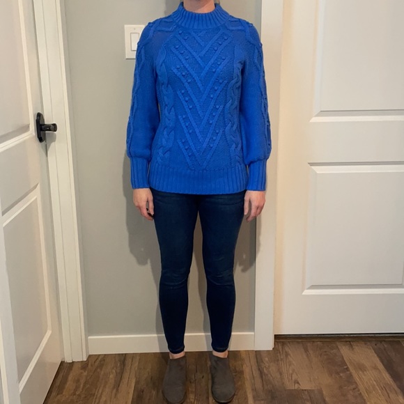 LOFT mock neck balloon sleeve sweater - Picture 2 of 6